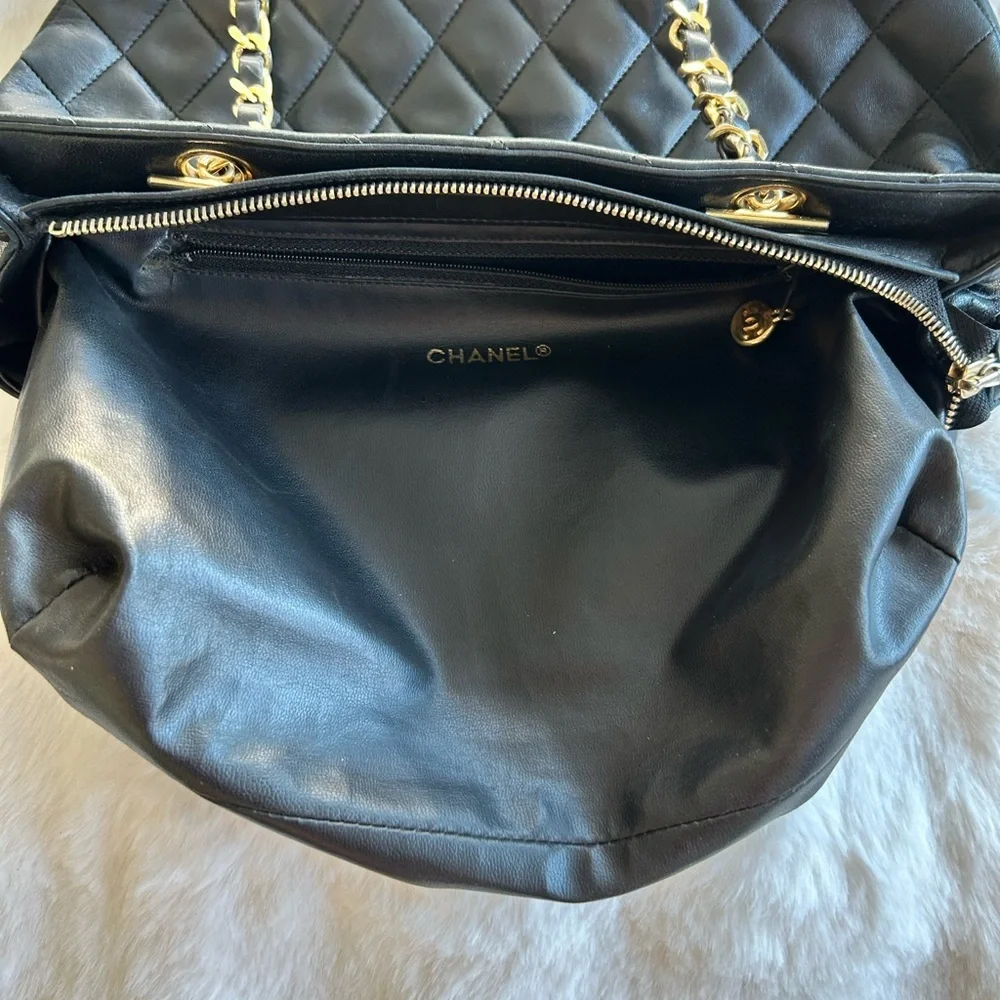 Vintage Chanel 24k Gold Zip Tote - Picture 11 of 15